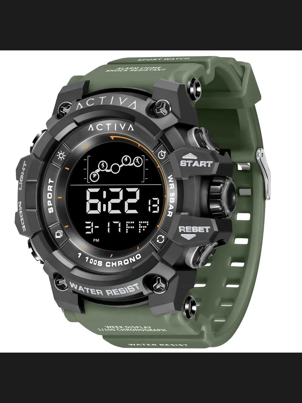 Activa Summit X Invicta  Green Digital Sports Watch - Water Resistant 50mm
